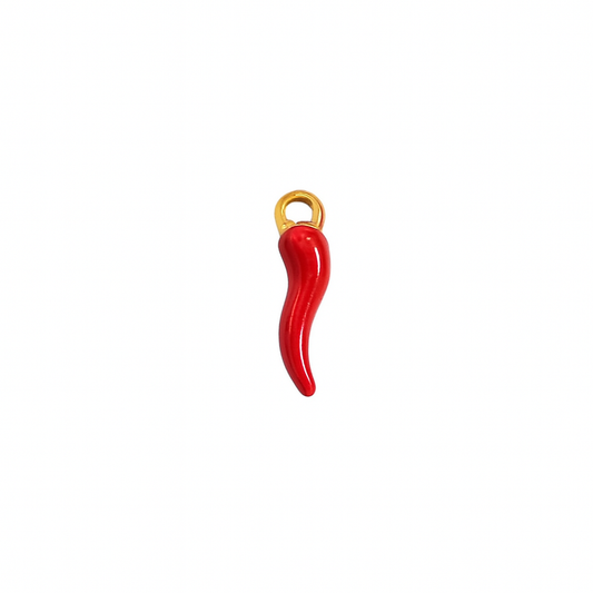 Charm Ají Picante Rojo – Acero de Titanio Dorado para Personalizar Joyería