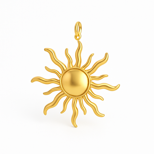 Charm Sol de Verano Dorado – Acero de Titanio Hipoalergénico