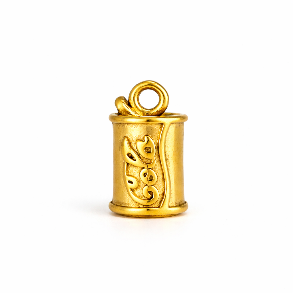 Charm Coca-Cola Dorado Acero 316L Diseño Icónico (Pequeño)
