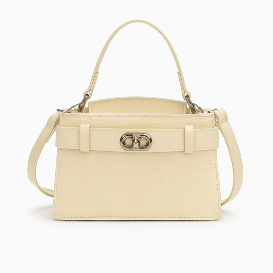 Bolso Coco Estructurado Efecto Piel Croco – Asa Superior y Correa Ajustable