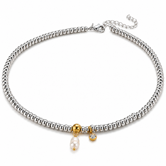 Collar Renacimiento Bicolor con Perla | Acero 316L