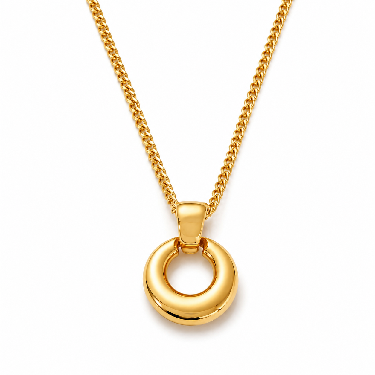Collar Serenidad con Dije Circular en Acero Inoxidable 316L