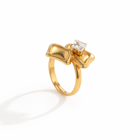 Anillo Carmencita – Diseño Doble Orgánico en Acero de Titanio