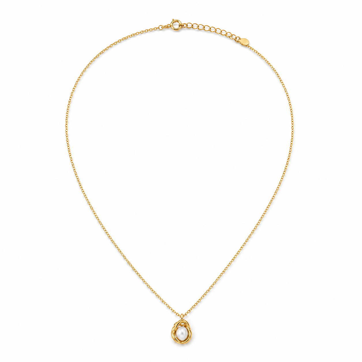 Collar Perla Blanca en Acero Inoxidable 316L