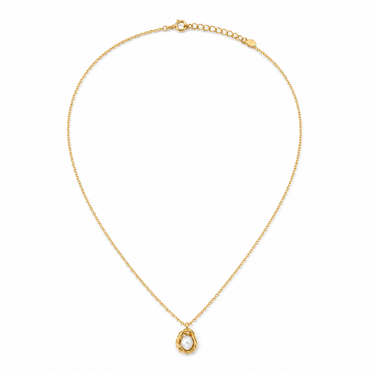 Collar Perla Blanca en Acero Inoxidable 316L