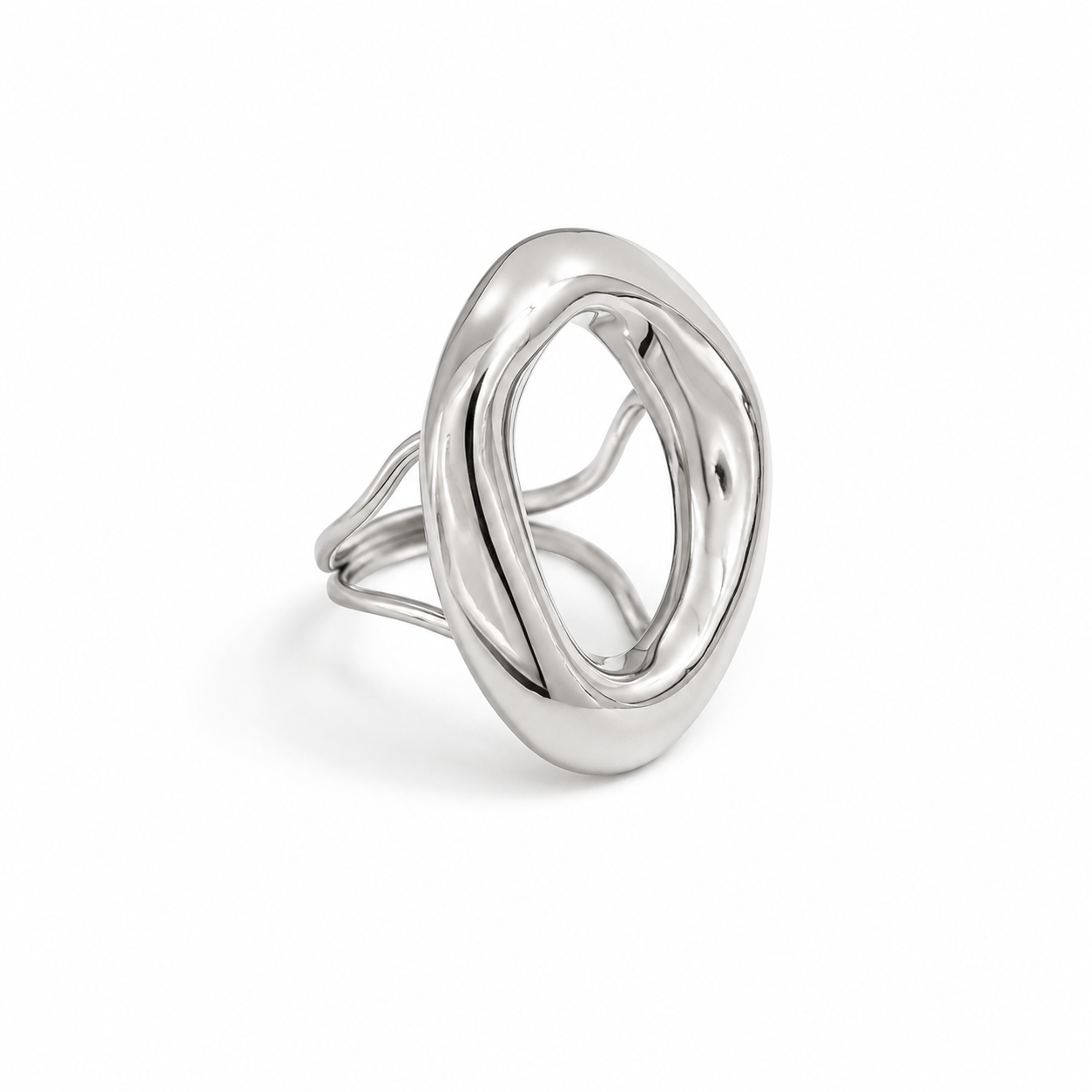 Anillo Circle Max Plateado Acero Inoxidable 316L Talla Única