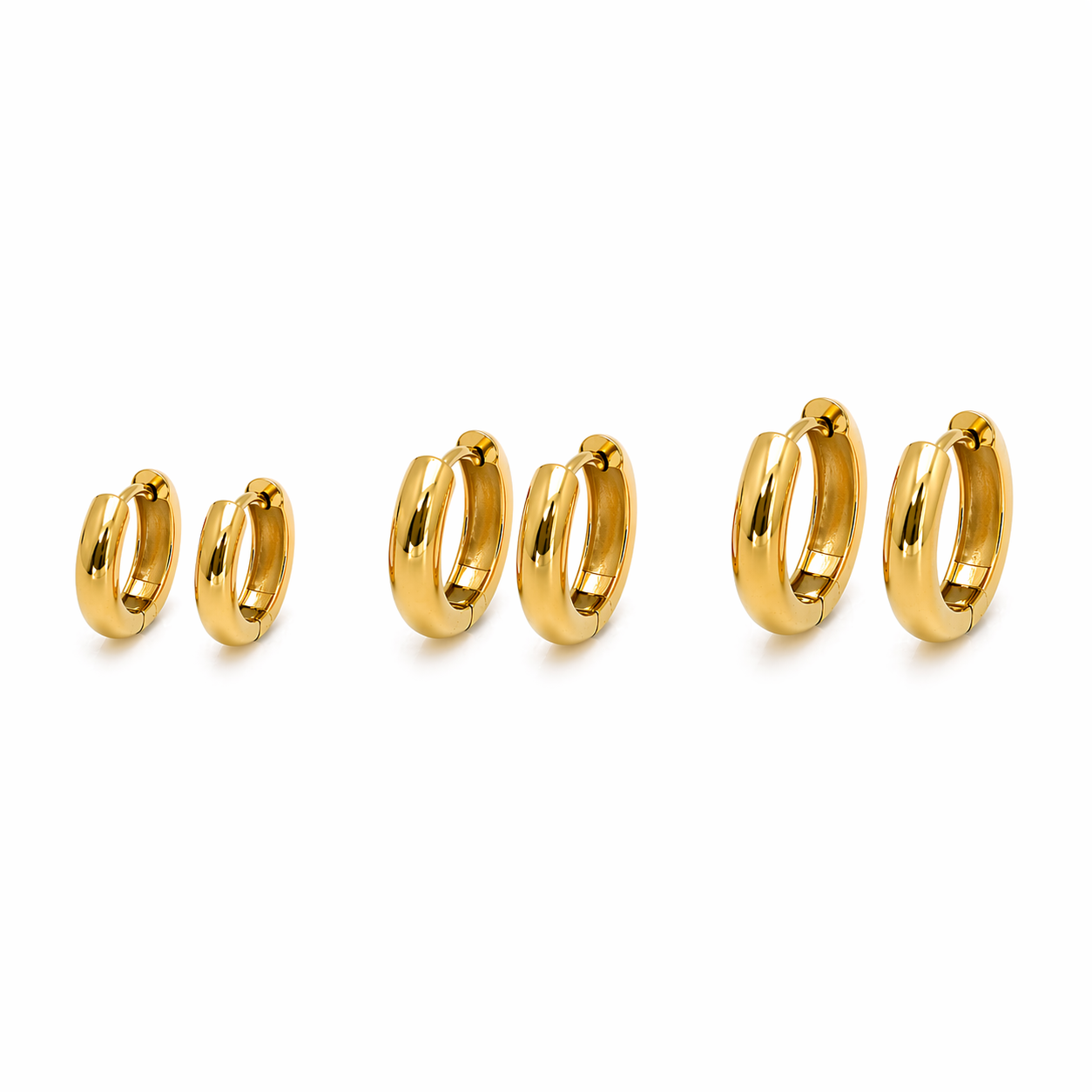 Set de Argollas Amelia en Acero Inoxidable 316L Tamaño (8mm, 10mm, 12mm)
