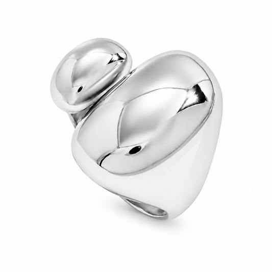 Anillo Imperio Plateado en acero inoxidable 316L