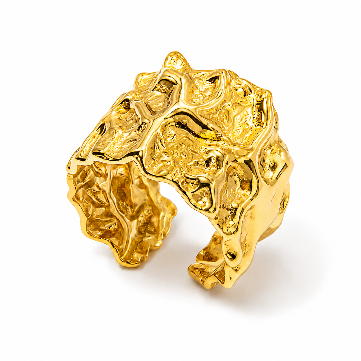 Anillo Francés Dorado en Acero Inoxidable 316L