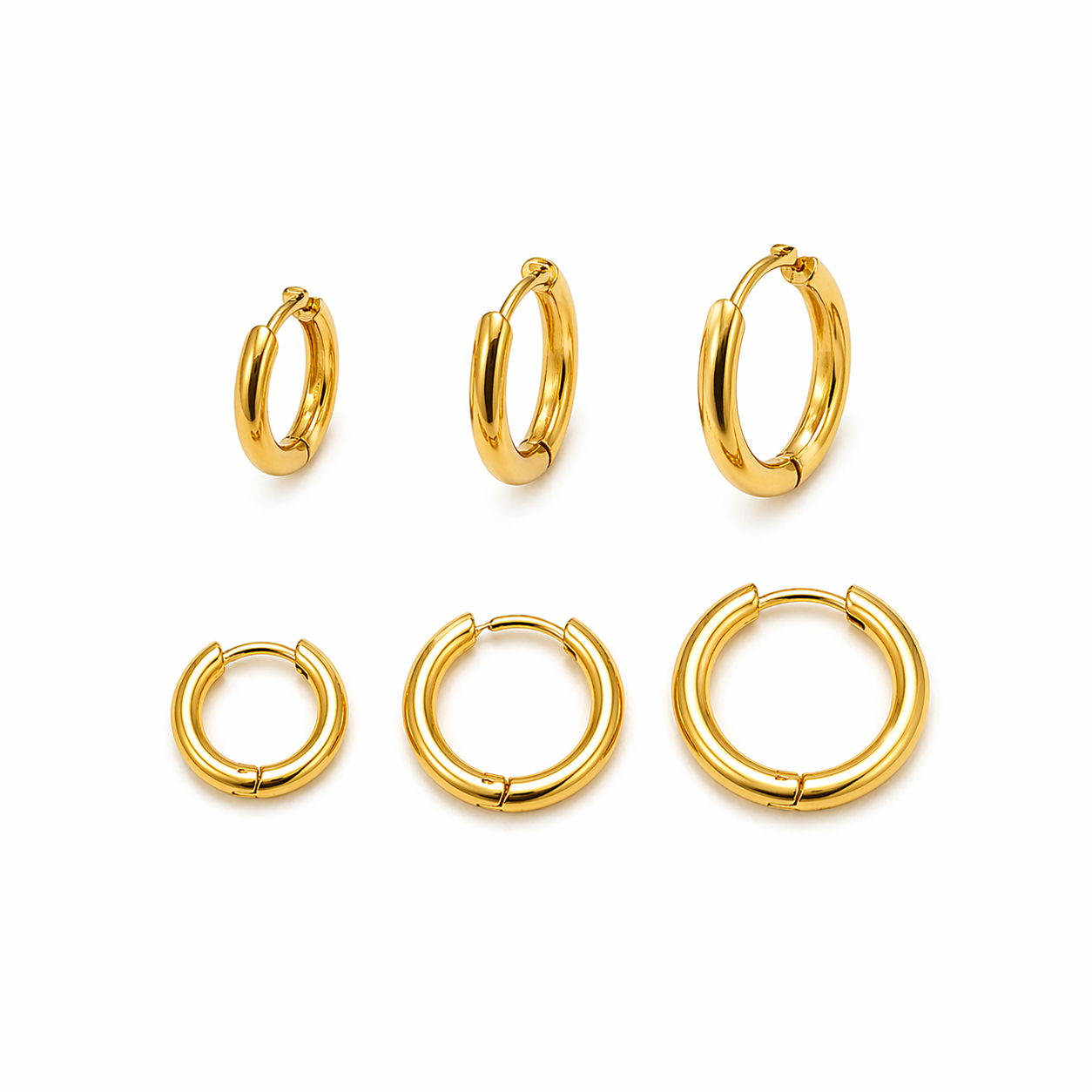 Set Argollas Helena en Acero Inoxidable 316L (10mm, 12mm, 14mm)