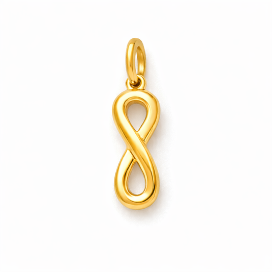 Charm Símbolo Infinito Dorado Pulido – Diseño Minimalista