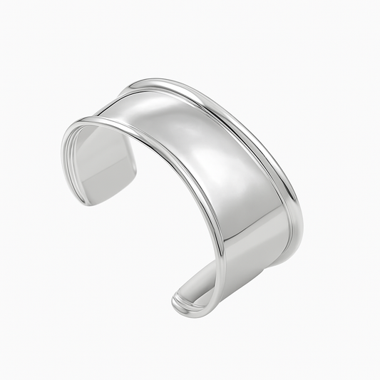 Brazalete Constantina Plateado – Diseño Mediterráneo