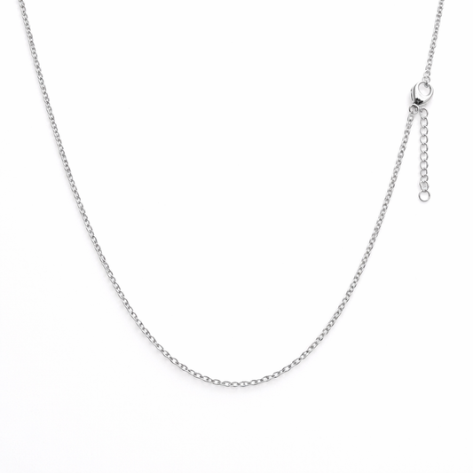 Cadena Julia Plateada 40cm + 5cm Ajustable Acero 316L Fina