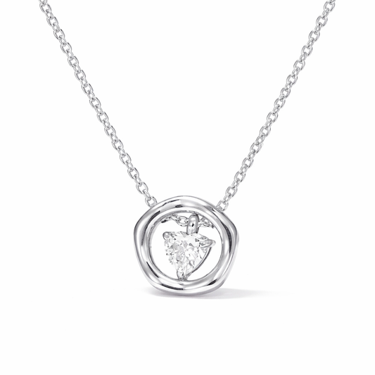 Collar Macarena Plateado Aro con Corazón Acero 316L