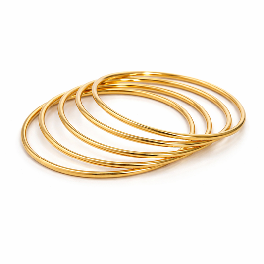 Set de Pulseras de 6 cm (Abertura Pequeña)  Minimal Bangle – Acero 316L