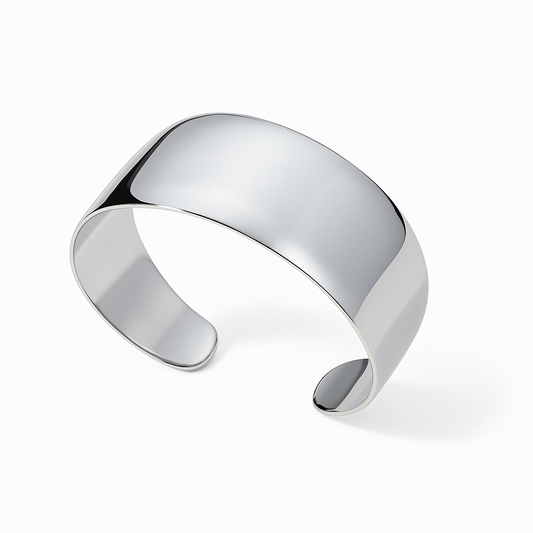 Brazalete Calpe Plateado – Minimalismo en Acero de Titanio
