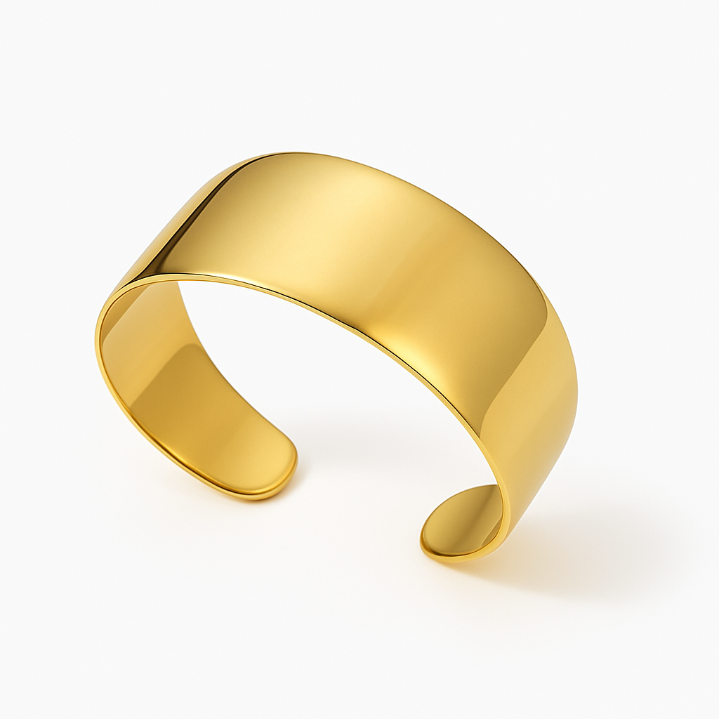 Brazalete Calpe Dorado – Minimalismo en Acero de Titanio