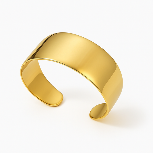 Brazalete Calpe Dorado – Minimalismo en Acero de Titanio