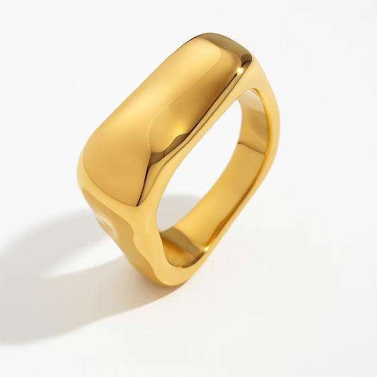 Anillo Menorca Cuadrado – Acero de Titanio Puro con Diseño Minimalista