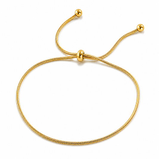 Brazalete Vanity Dorado Ajustable en Acero Inoxidable 316L