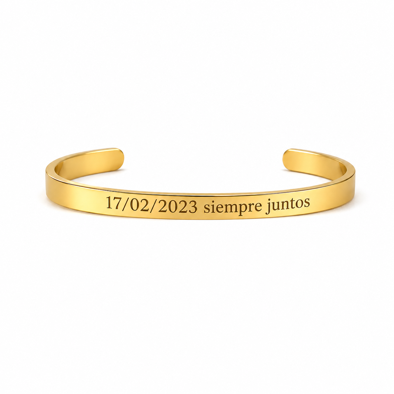 Brazalete Unisex Personalizado Dorado o Plateado – Ajustable y Grabado a Mano