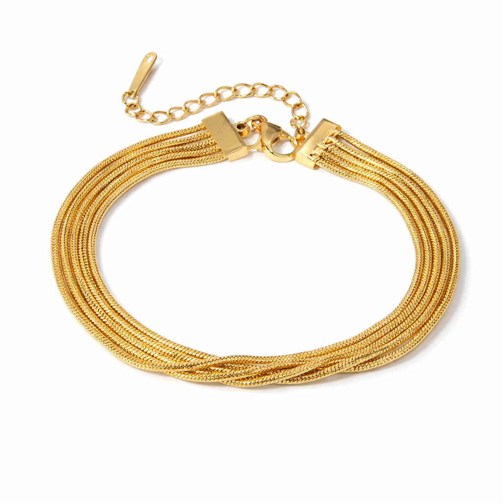 Brazalete Bilbao Dorado de Cadenas Múltiples