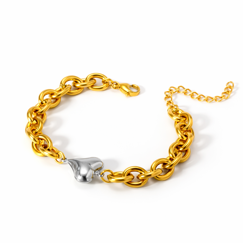 Brazalete California Dorado de Eslabones Grandes