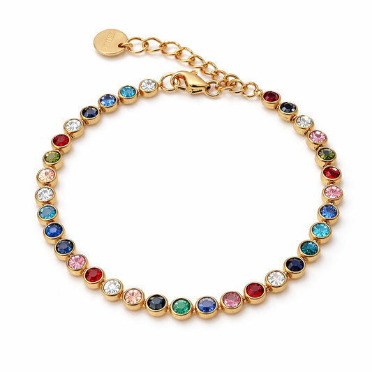 Brazalete Colores Dorado Tipo Tennis