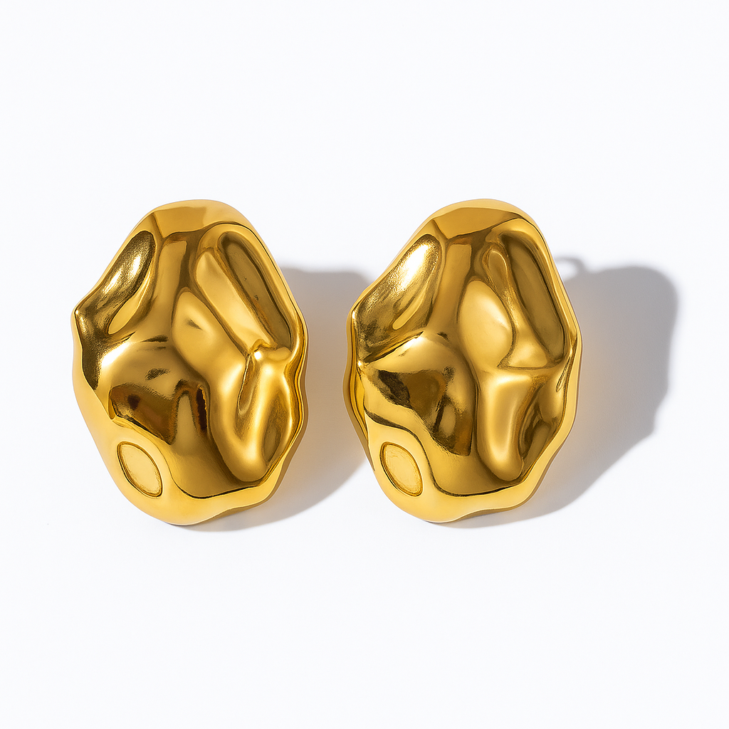 Aretes Margarita de Acero de Titanio – Dorados, Minimalistas y Elegantes