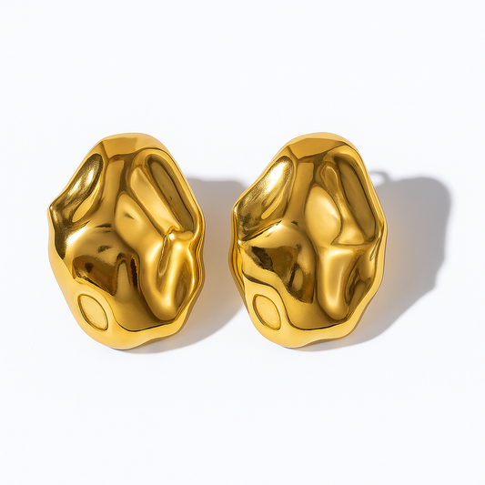 Aretes Margarita de Acero de Titanio – Dorados, Minimalistas y Elegantes