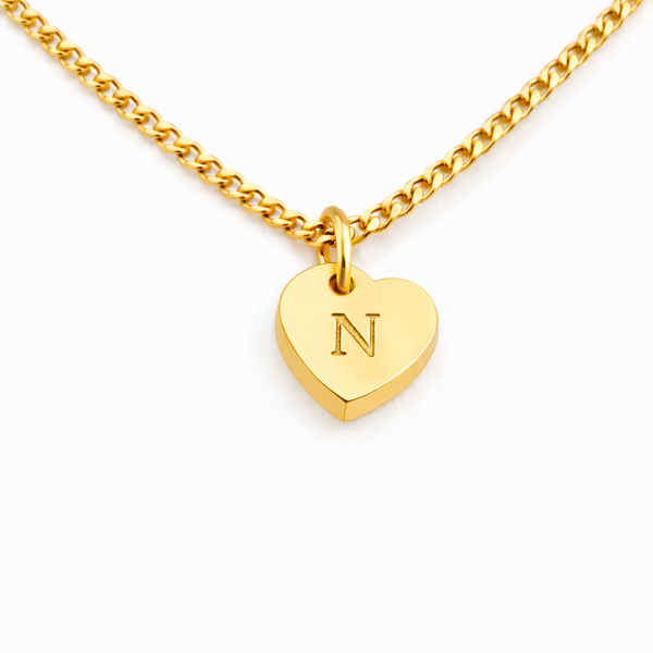 Collar Barlovento con Dije de Corazón con Placa Grabada