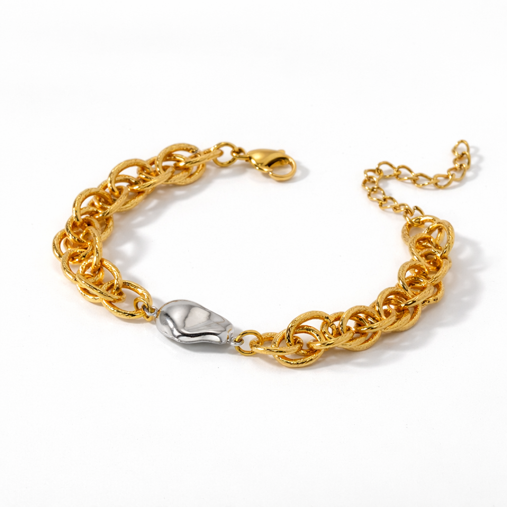 Brazalete Villa Dorado de Eslabones Gruesos