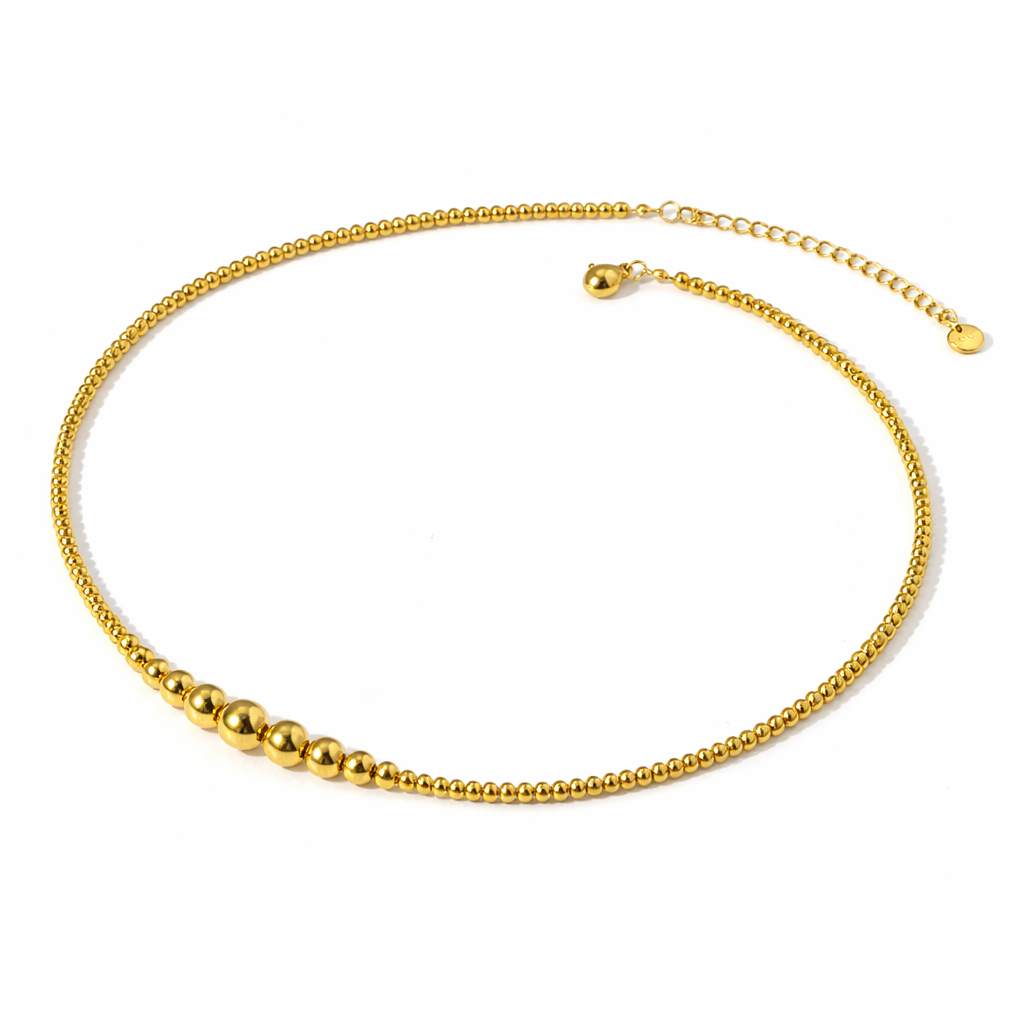 Collar Kikki Dorado Esferas Acero 316L