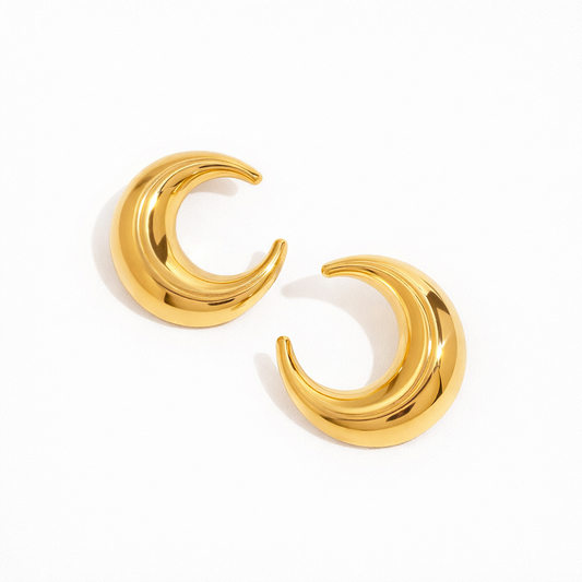 Aretes Luna Abierta Dorados