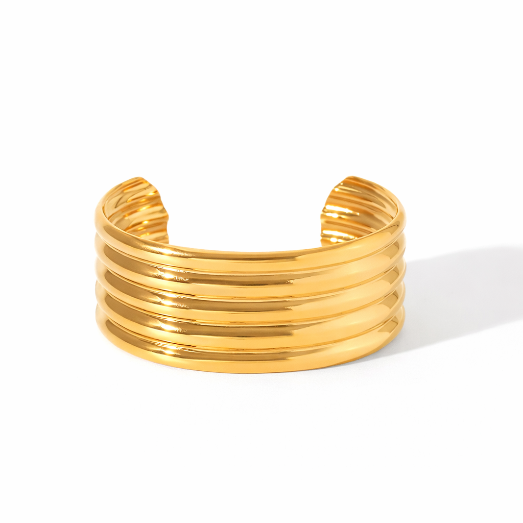 Brazalete Michelino Tipo Cuff Dorado