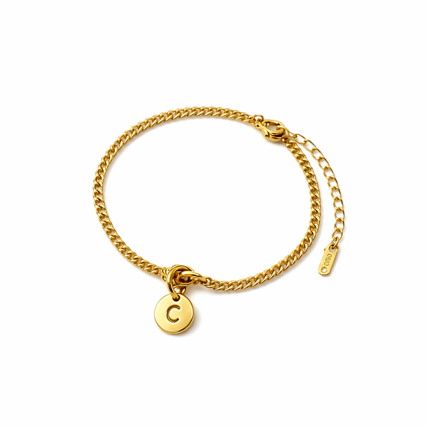 Brazalete Minimalista Personalizado con Inicial Grabada
