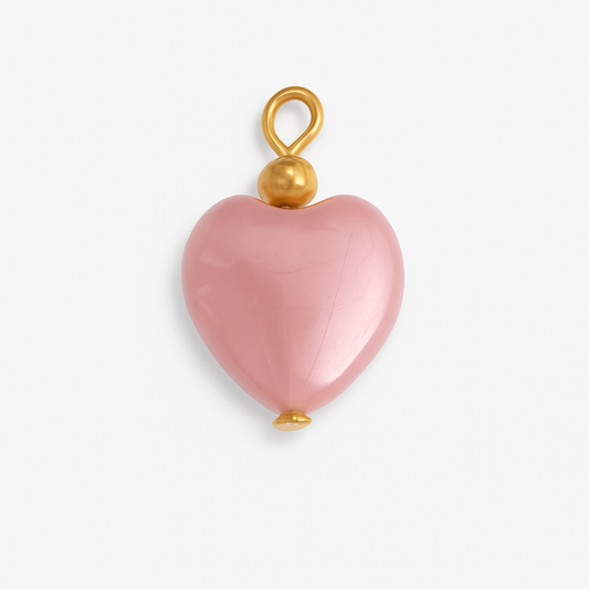 Charm Corazón Rosa Vintage – Acero de Titanio para Personalizar Joyería