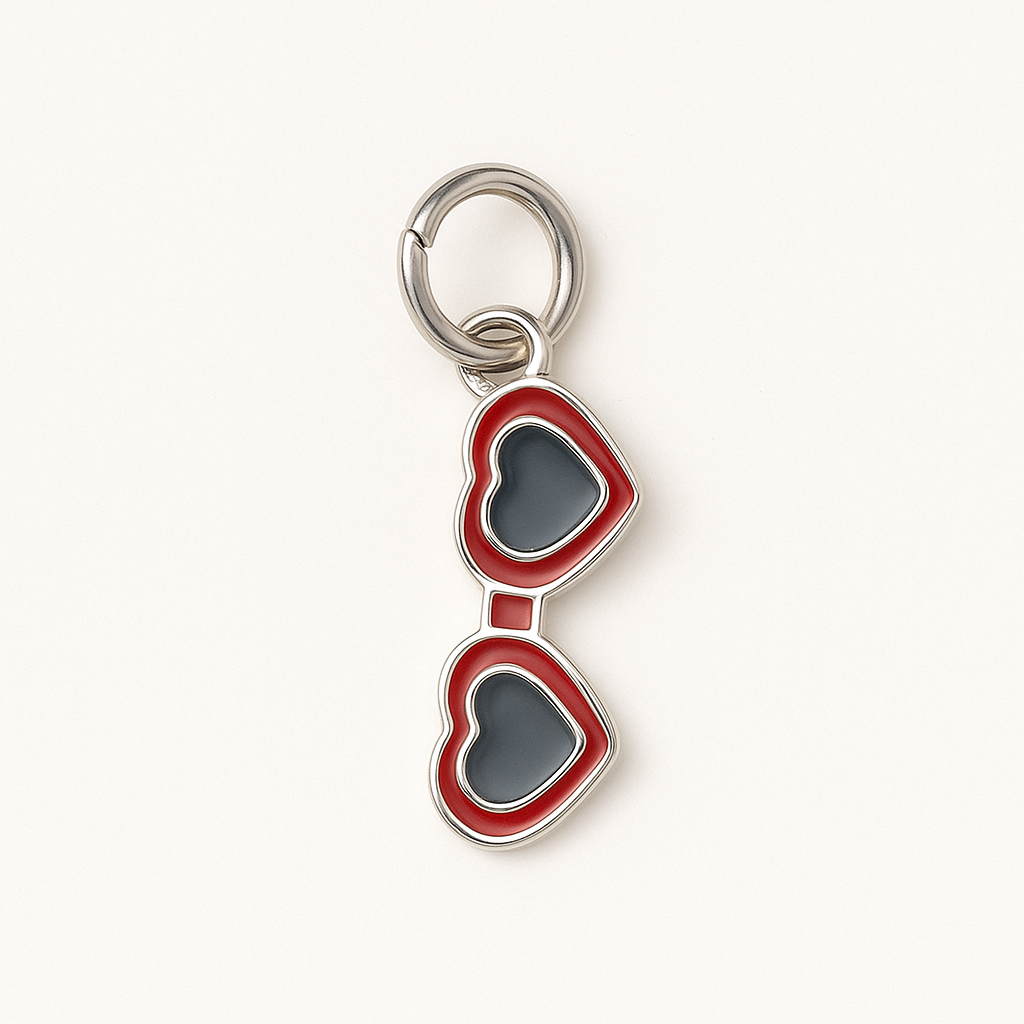 Charm Lentes de Sol Plateados Minis – Acero de Titanio