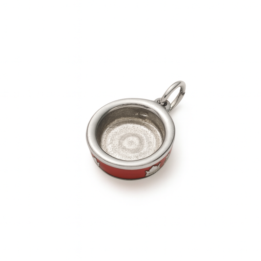 Charm Taza de Perrito Plateado – Mini en Acero de Titanio