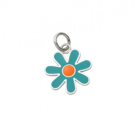Charm Flor Celeste Pequeña – Mini en Acero de Titanio