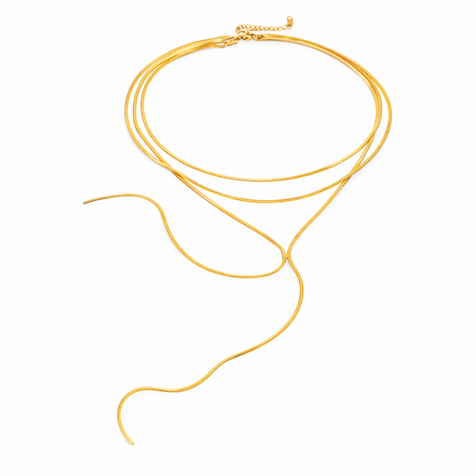 Collar Carlina de Múltiples Hilos Dorados