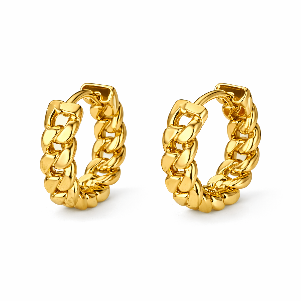Aretes Anastasia – Mini Argollas de Eslabones Gruesos en Dorado y Plateado