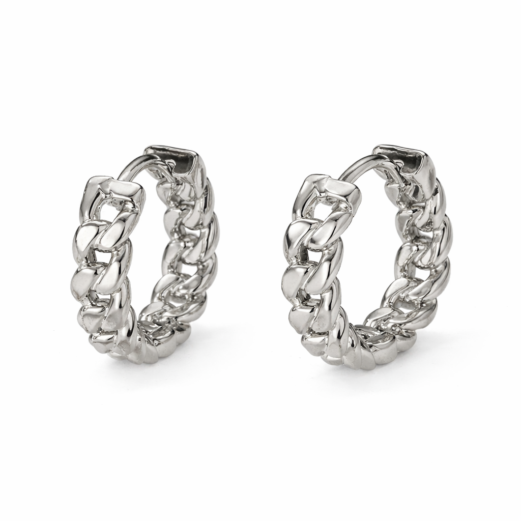 Aretes Anastasia – Mini Argollas de Eslabones Gruesos en Dorado y Plateado