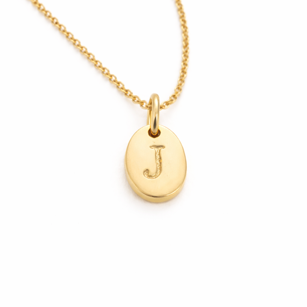 Collar Julia Ovalada Inicial 40 cm + 5 cm extensión