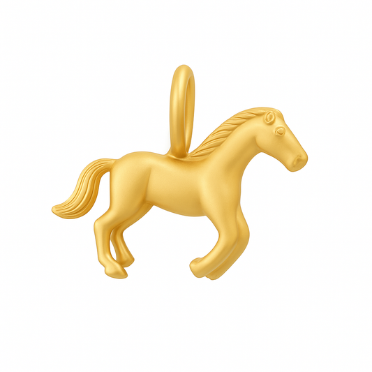 Charm Caballo Dorado – Acero de Titanio Hipoalergénico para Personalizar Joyería