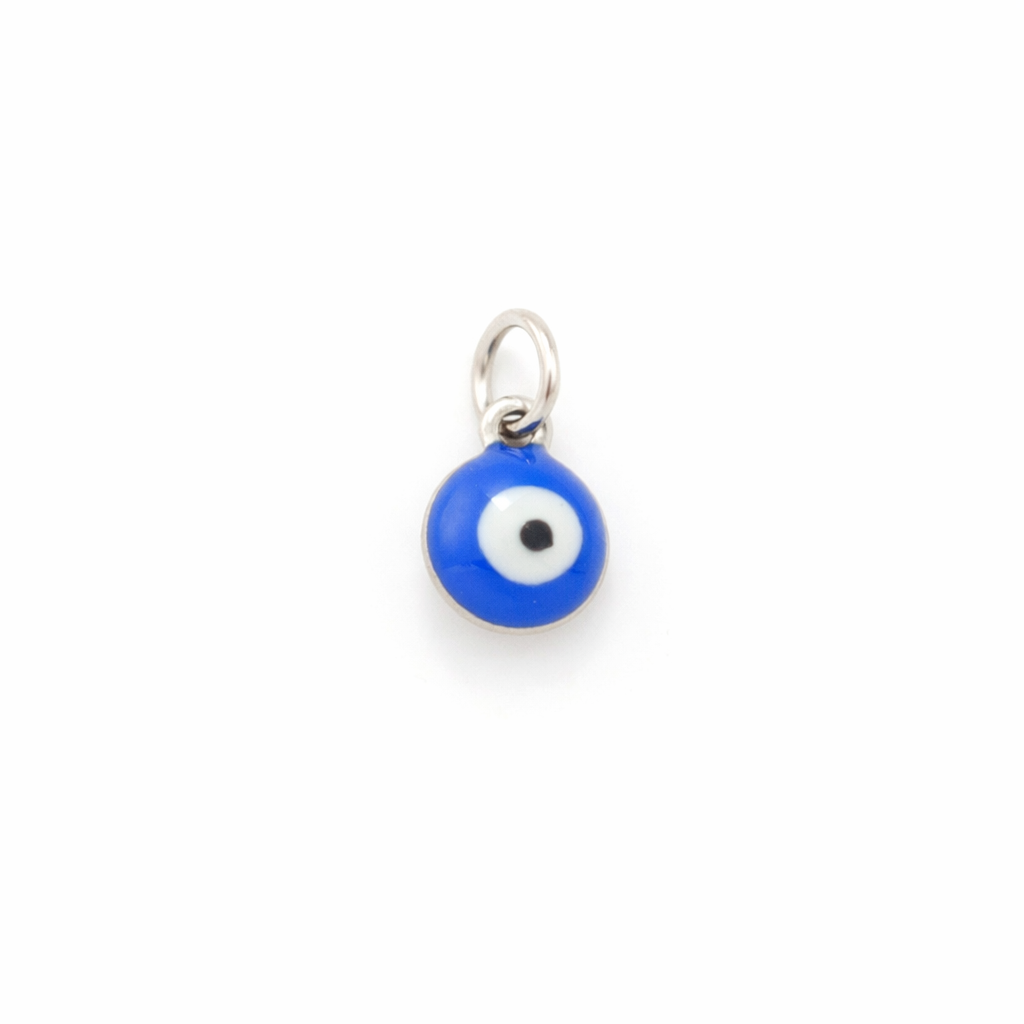 Charm Ojo Protector Azul Dorado Acero 316L