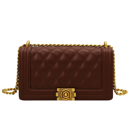 Bolso Bambi Acolchado – Con Cadena Dorada y Broche Ornamentado