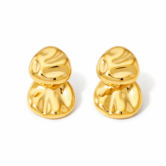 Aretes Matilde Doble Dorados Acero 316L