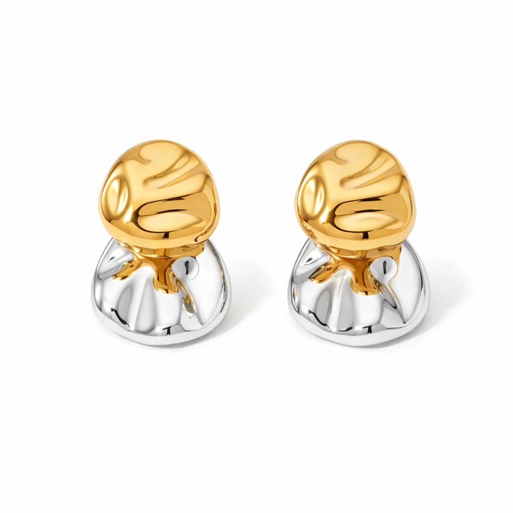Aretes Matilde Doble Dorados Acero 316L