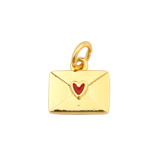 Charm Sobre de Amor – Joya con Mensaje en Acero de Titanio Dorado